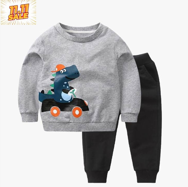 Grey DINO Car Track suit Kids