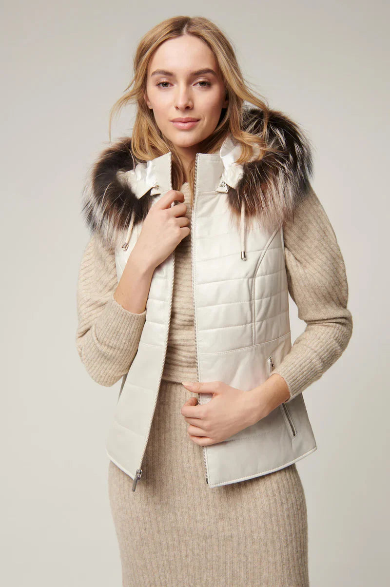 Hooded Leather Vest LSW-0013