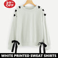 11-ELEVEN SALE: WHITE RIBBON EYELET SWEAT SHIRT