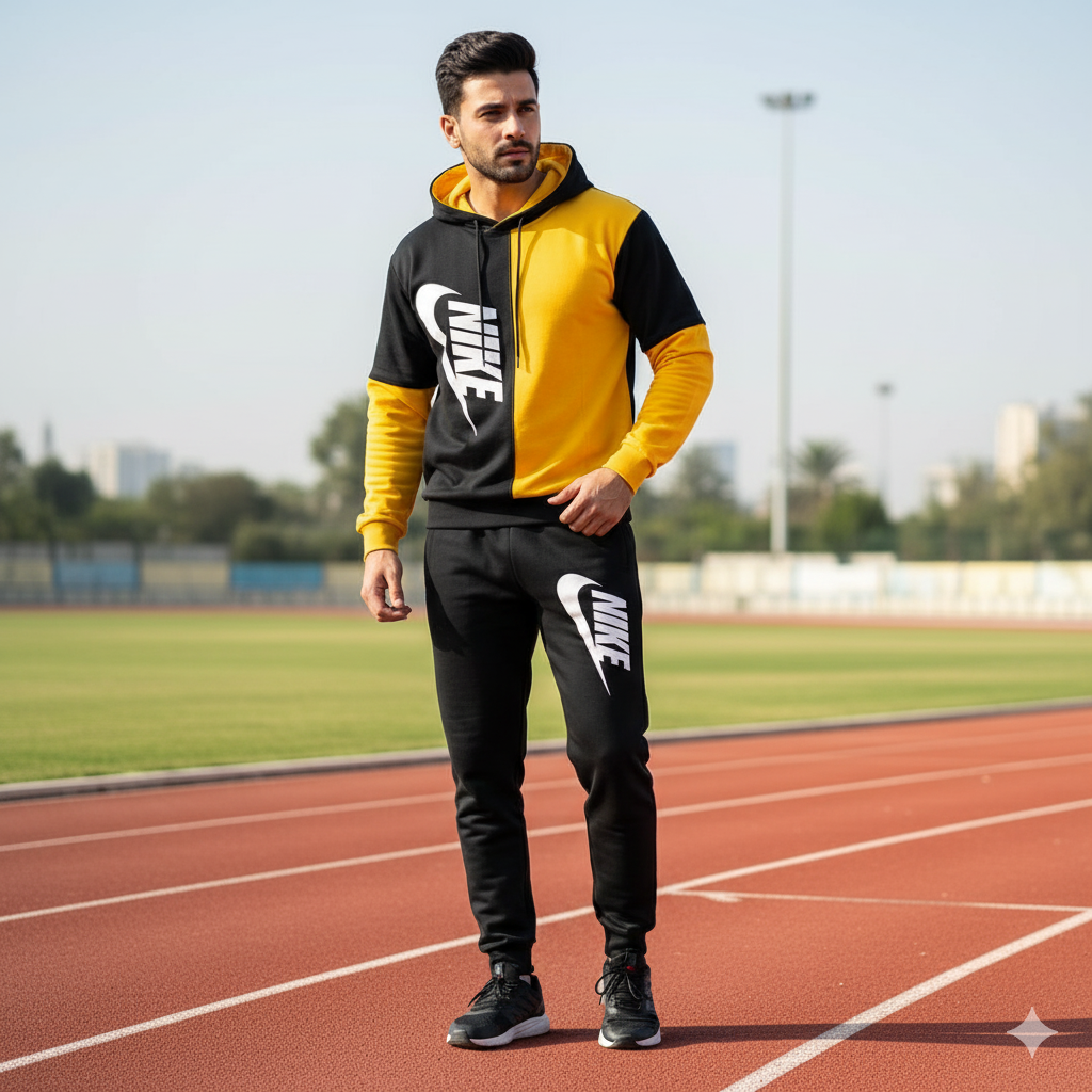 Black And Yellow Two Tone Nik Tracksuit