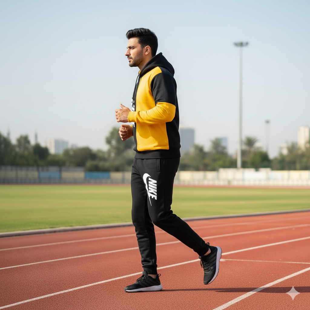 Black And Yellow Two Tone Nik Tracksuit