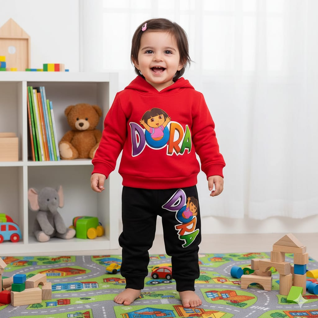 Dora Hooded Track Suit For Kids