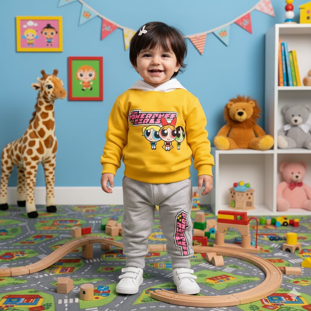 Contrast Hooded Track Suit for Kids